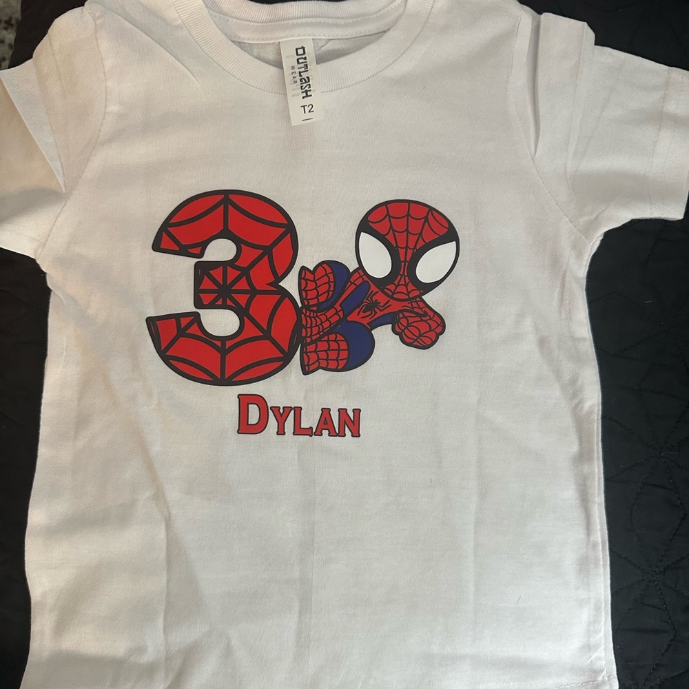 Toddler spidey birthday shirt 3 with name dylan